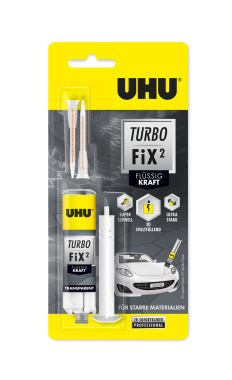 UHU Turbo FiX² Flüssig Kraft 10 g, schneller transparenter 2-Komponenten Reparaturkleber, 51950